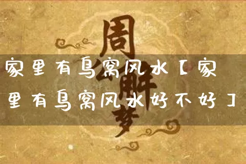 家里有鸟窝风水【家里有鸟窝风水好不好】_https://www.dao-sheng-yuan.com_起名_第1张
