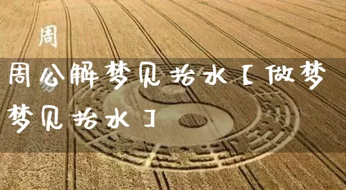 周公解梦见抬水【做梦梦见抬水】_https://www.dao-sheng-yuan.com_周公解梦_第1张