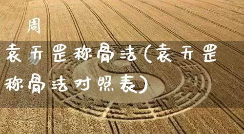 袁天罡称骨法(袁天罡称骨法对照表)_https://www.dao-sheng-yuan.com_五行_第1张