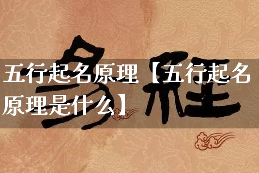 五行起名原理【五行起名原理是什么】_https://www.dao-sheng-yuan.com_起名_第1张