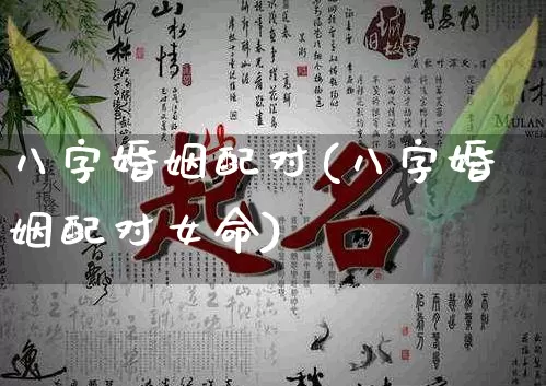 八字婚姻配对(八字婚姻配对女命)_https://www.dao-sheng-yuan.com_十二星座_第1张