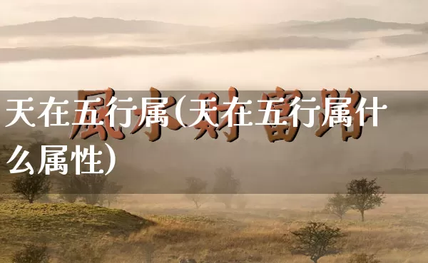 天在五行属(天在五行属什么属性)_https://www.dao-sheng-yuan.com_五行_第1张