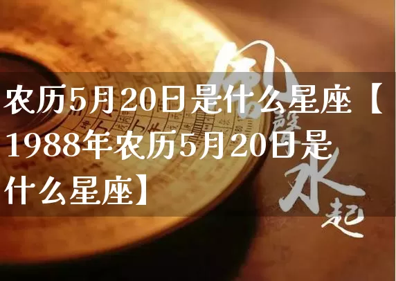 农历5月20日是什么星座【1988年农历5月20日是什么星座】_https://www.dao-sheng-yuan.com_八字_第1张
