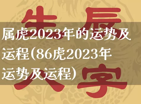 属虎2023年的运势及运程(86虎2023年运势及运程)_https://www.dao-sheng-yuan.com_风水_第1张