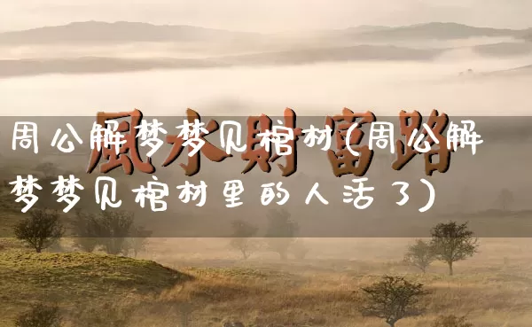 周公解梦梦见棺材(周公解梦梦见棺材里的人活了)_https://www.dao-sheng-yuan.com_算命_第1张