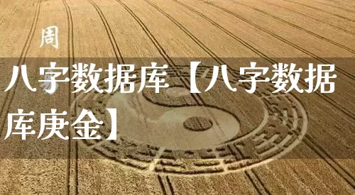 八字数据库【八字数据库庚金】_https://www.dao-sheng-yuan.com_生肖属相_第1张