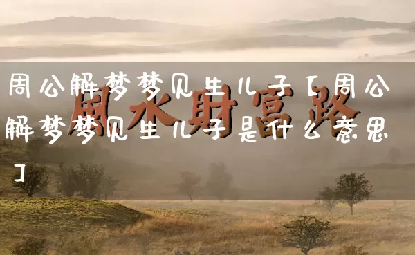 周公解梦梦见生儿子【周公解梦梦见生儿子是什么意思】_https://www.dao-sheng-yuan.com_十二星座_第1张