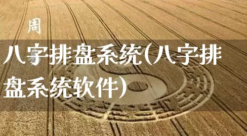 八字排盘系统(八字排盘系统软件)_https://www.dao-sheng-yuan.com_道源国学_第1张