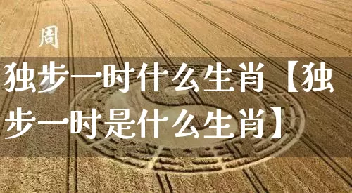 独步一时什么生肖【独步一时是什么生肖】_https://www.dao-sheng-yuan.com_五行_第1张
