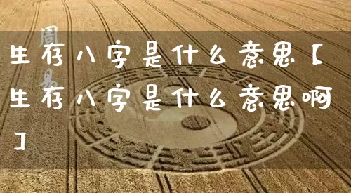 生存八字是什么意思【生存八字是什么意思啊】_https://www.dao-sheng-yuan.com_风水_第1张