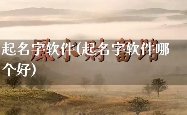 起名字软件(起名字软件哪个好)_https://www.dao-sheng-yuan.com_周公解梦_第1张