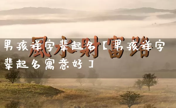 男孩祥字辈起名【男孩祥字辈起名寓意好】_https://www.dao-sheng-yuan.com_道源国学_第1张