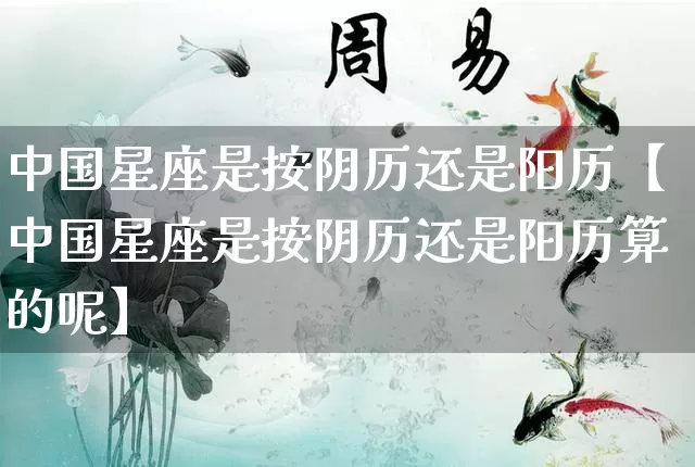 中国星座是按阴历还是阳历【中国星座是按阴历还是阳历算的呢】_https://www.dao-sheng-yuan.com_十二星座_第1张