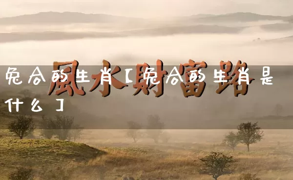 兔合的生肖【兔合的生肖是什么】_https://www.dao-sheng-yuan.com_十二星座_第1张