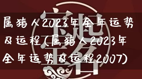 属猪人2023年全年运势及运程(属猪人2023年全年运势及运程2007)_https://www.dao-sheng-yuan.com_生肖属相_第1张