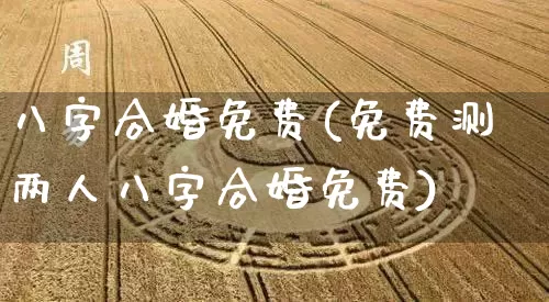 八字合婚免费(免费测两人八字合婚免费)_https://www.dao-sheng-yuan.com_十二星座_第1张