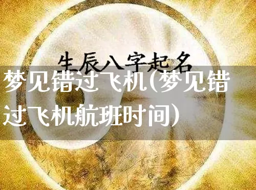 梦见错过飞机(梦见错过飞机航班时间)_https://www.dao-sheng-yuan.com_五行_第1张