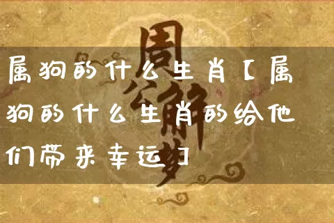 属狗的什么生肖【属狗的什么生肖的给他们带来幸运】_https://www.dao-sheng-yuan.com_生肖属相_第1张