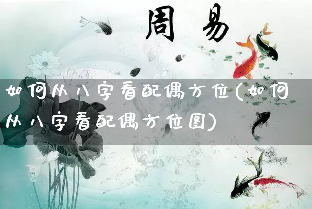 如何从八字看配偶方位(如何从八字看配偶方位图)_https://www.dao-sheng-yuan.com_八字_第1张