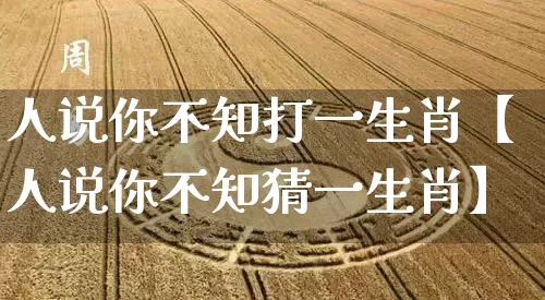 人说你不知打一生肖【人说你不知猜一生肖】_https://www.dao-sheng-yuan.com_易经_第1张