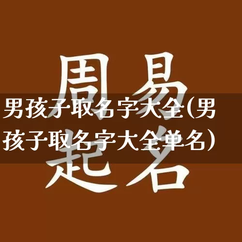 男孩子取名字大全(男孩子取名字大全单名)_https://www.dao-sheng-yuan.com_周公解梦_第1张