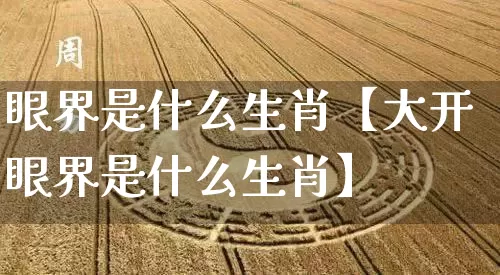 眼界是什么生肖【大开眼界是什么生肖】_https://www.dao-sheng-yuan.com_起名_第1张