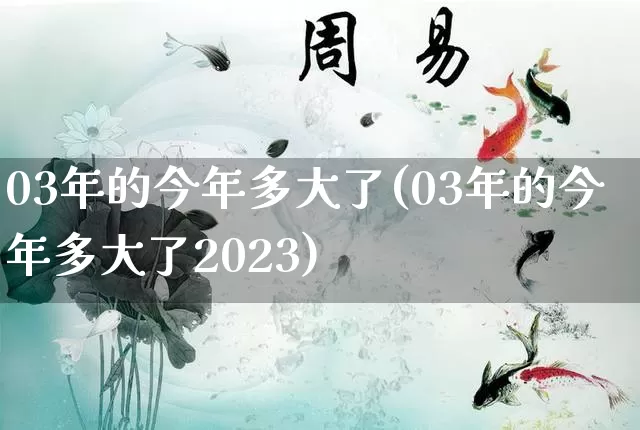 03年的今年多大了(03年的今年多大了2023)_https://www.dao-sheng-yuan.com_道源国学_第1张