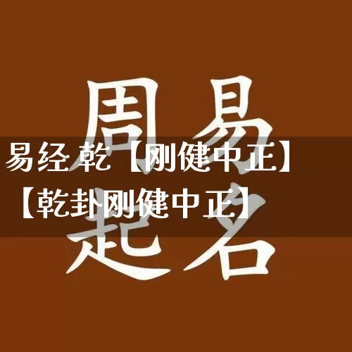易经 乾【刚健中正】【乾卦刚健中正】_https://www.dao-sheng-yuan.com_起名_第1张