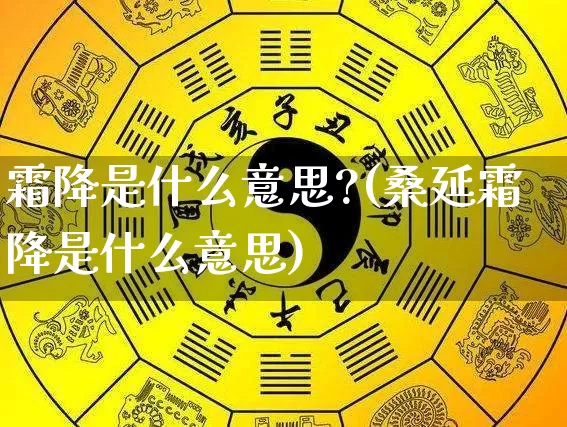霜降是什么意思?(桑延霜降是什么意思)_https://www.dao-sheng-yuan.com_十二星座_第1张
