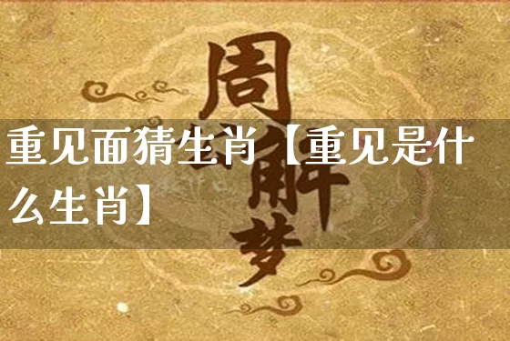 重见面猜生肖【重见是什么生肖】_https://www.dao-sheng-yuan.com_风水_第1张