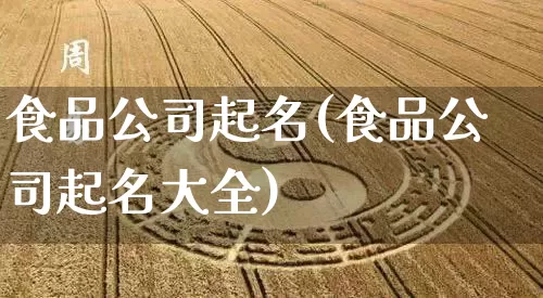 食品公司起名(食品公司起名大全)_https://www.dao-sheng-yuan.com_十二星座_第1张