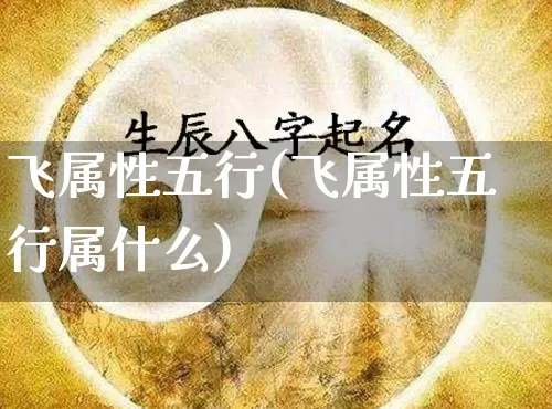 飞属性五行(飞属性五行属什么)_https://www.dao-sheng-yuan.com_五行_第1张