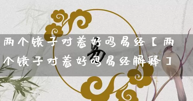 两个镜子对着好吗易经【两个镜子对着好吗易经解释】_https://www.dao-sheng-yuan.com_算命_第1张