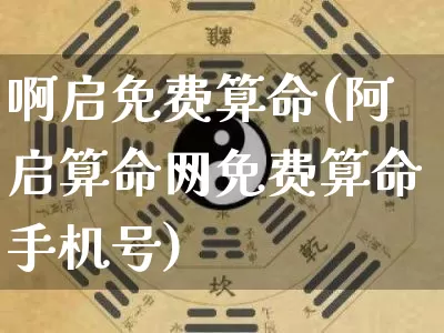 啊启免费算命(阿启算命网免费算命手机号)_https://www.dao-sheng-yuan.com_易经_第1张