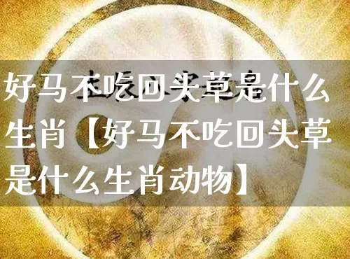 好马不吃回头草是什么生肖【好马不吃回头草是什么生肖动物】_生肖属相_第1张_道圣缘 好马不吃回头草是什么生肖【好马不吃回头草是什么生肖动物】_https://www.dao-sheng-yuan.com_生肖属相_第1张