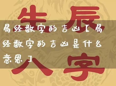 易经数字的吉凶【易经数字的吉凶是什么意思】_https://www.dao-sheng-yuan.com_起名_第1张