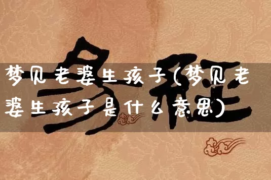 梦见老婆生孩子(梦见老婆生孩子是什么意思)_https://www.dao-sheng-yuan.com_五行_第1张